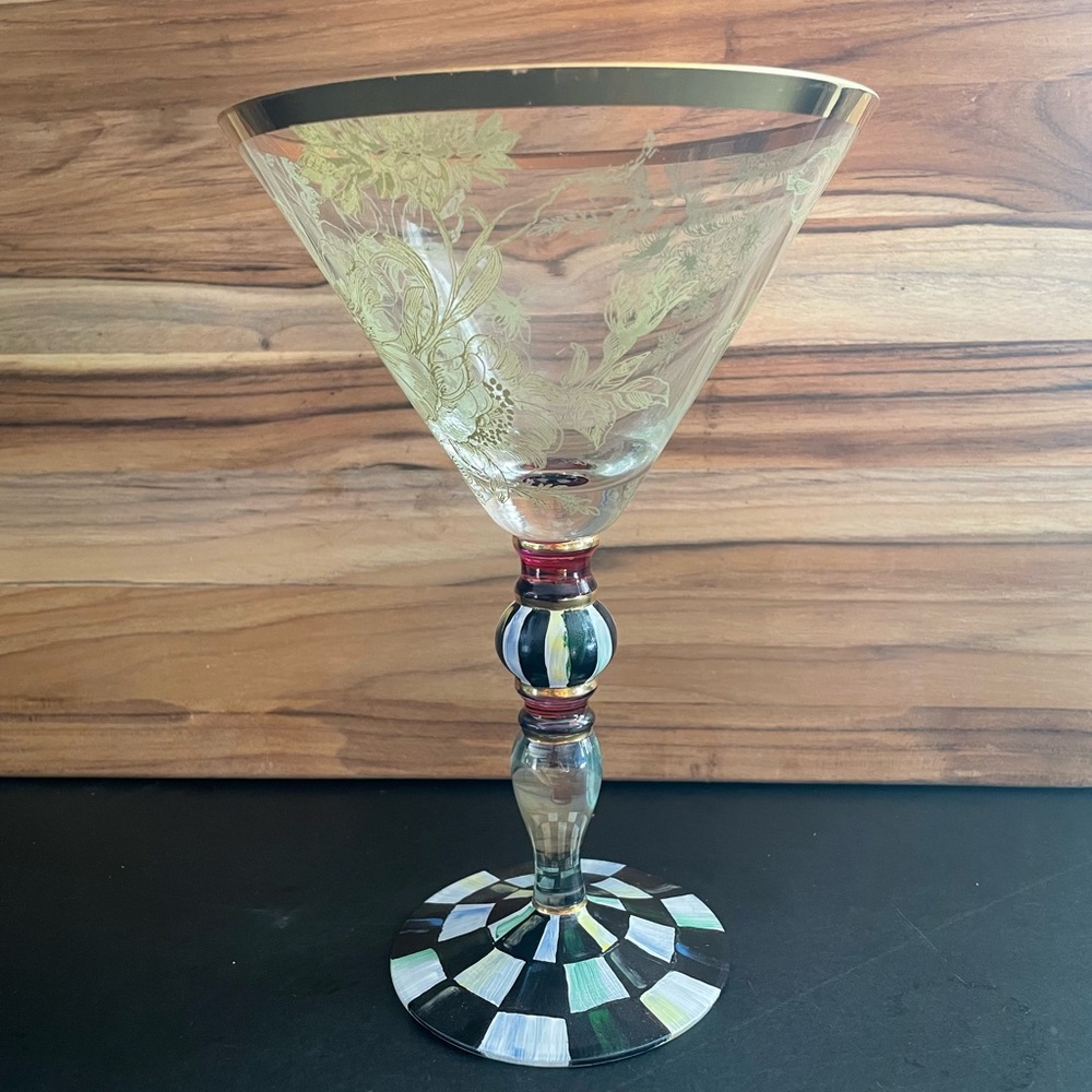 Mackenzie Childs Hand painted martini glasses